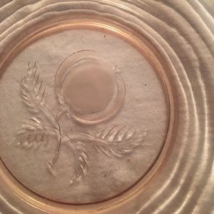 Antique depression era pink glass serving plate